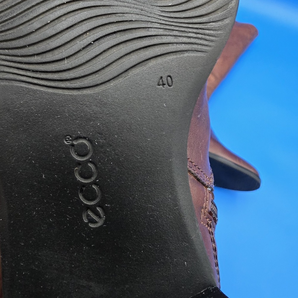 Ecco Hobart Buckle‎ Riding Boots EUR 40 Womens Size 9-9.5 Brown Leather EUC - Picture 15 of 16